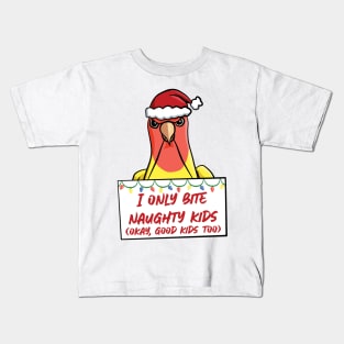 Only Bite Naughty Kids Lutino Peach Faced Lovebird Kids T-Shirt